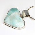 spectaculos colier " Heart ", cu Larimar dominican. argint. Mexic anii'80